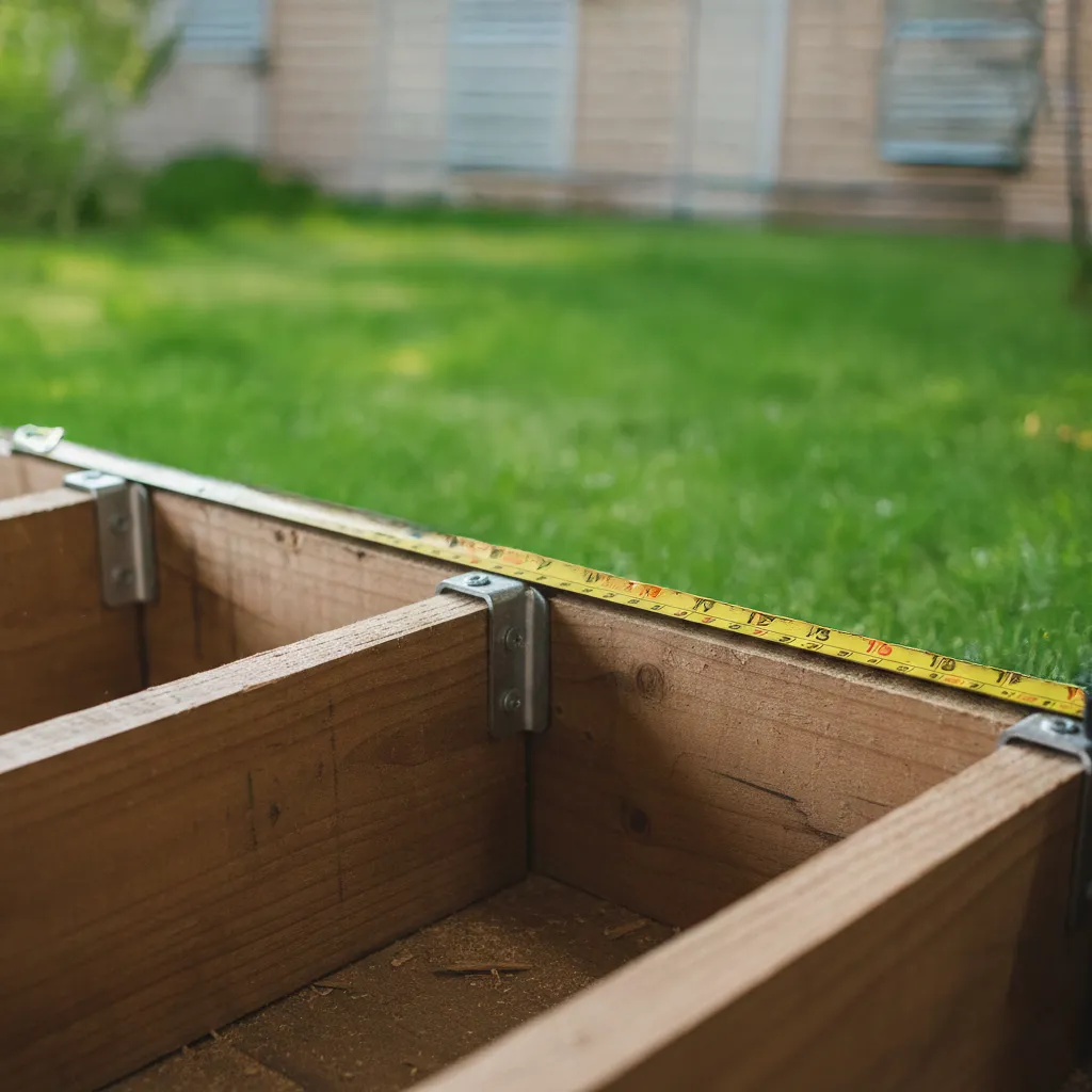 Measuring joist spacing with tape measure to check composite compatibility